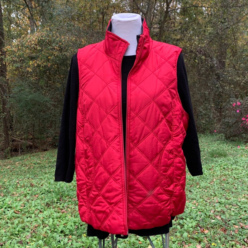 Jane Ashley red quilted vest